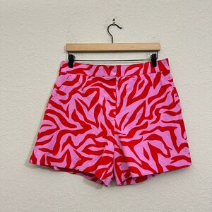 SPANX Polished On the Go Print 5" Shorts in True Red Zebra Stripe